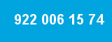 922 006 15 74 922 006 15 74